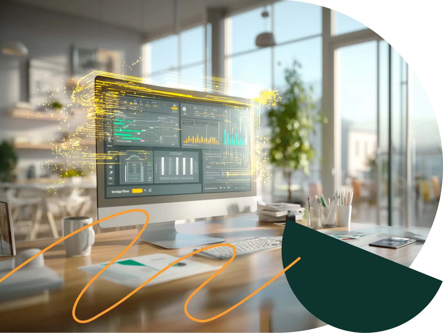 A monitor with data and charts on a desk – David Zelenka